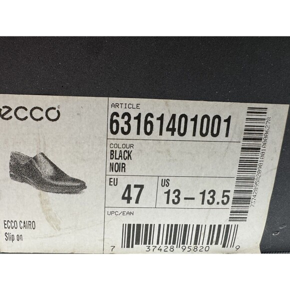 ECCO Men\'s 63161401001 Cairo Black Leather Comfort Slip On Shoe Sz 13-13.5 NEW main image 5